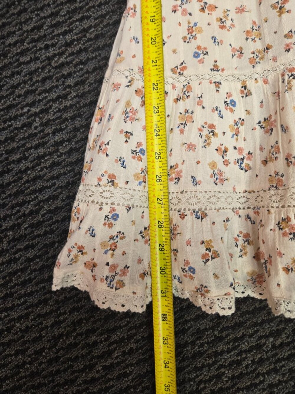 American Eagle Floral Mini Dress XS Ivory Multi V-Neck Balloon Sleeve Boho - Picture 9 of 9
